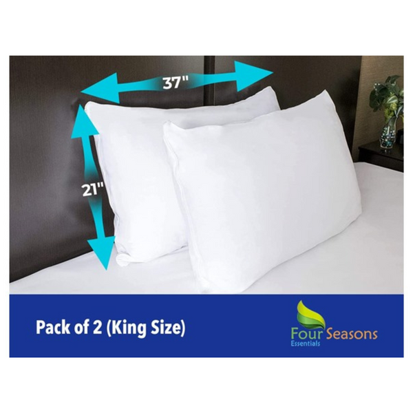 Set Of 2 Four Seasons Essentials Waterproof King Pillow Protectors