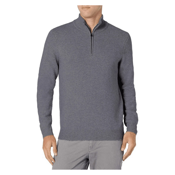 SOMER Men's Quarter Zip Mock Neck Sweater