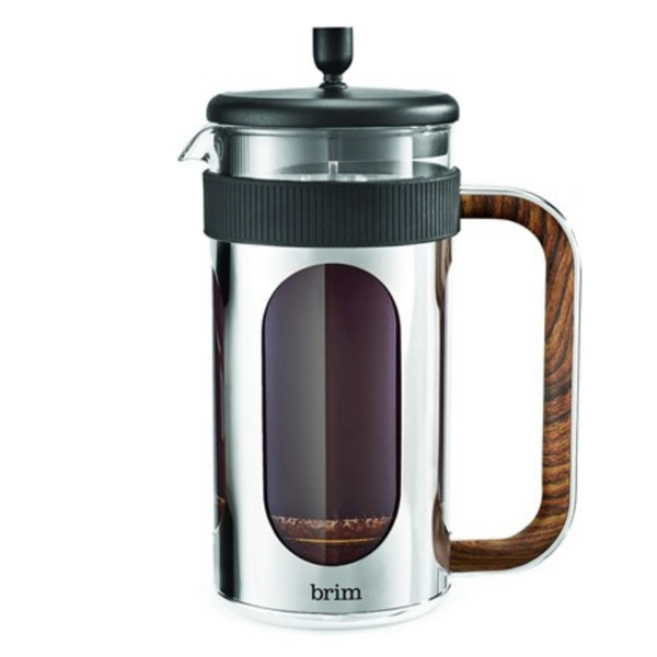 Brim 8 Cup French Press Coffee Maker With Wooden Pattern Handle