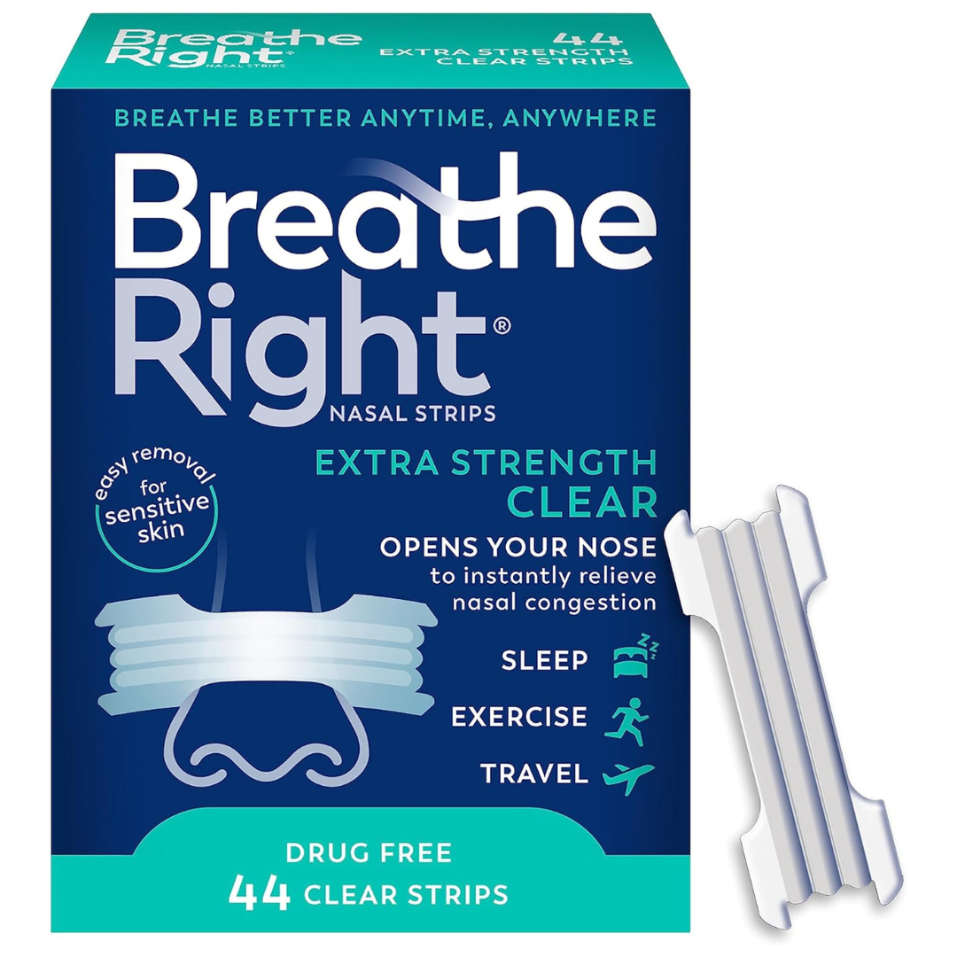 44-Count Breathe Right Nasal Strips (Extra Strength, Clear)