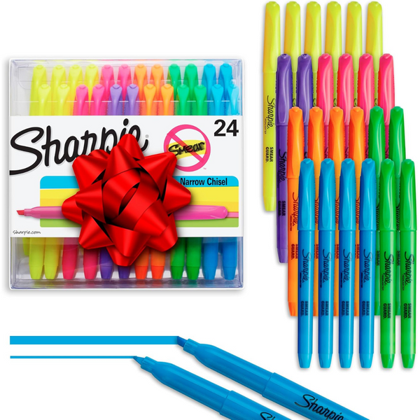 24-Count Sharpie Pocket Highlighters, Chisel Tip Highlighter Marker Set