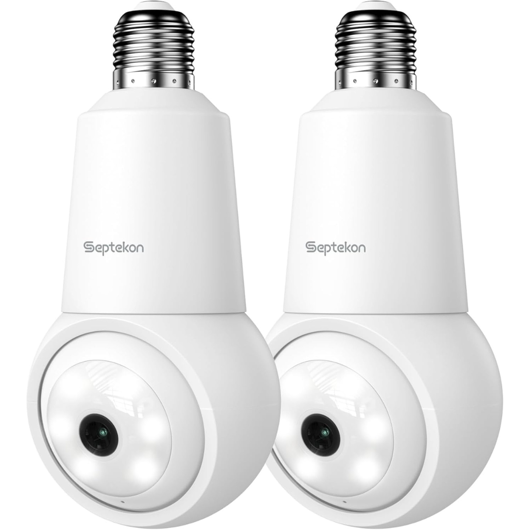 2-Pack Septekon 4 MP Light Bulb Camera