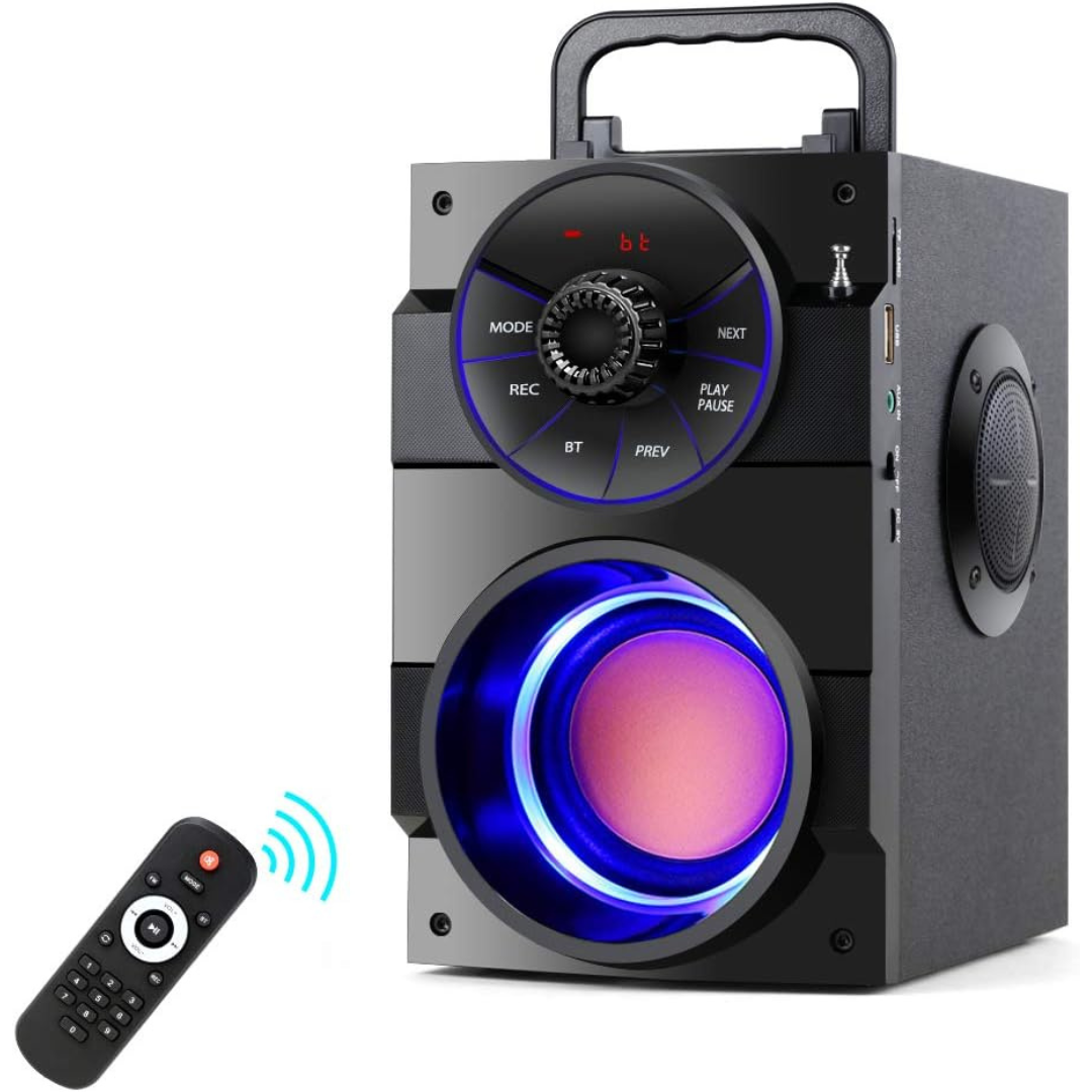 Portable Bluetooth Party Speakers with Subwoofer & LED Lights