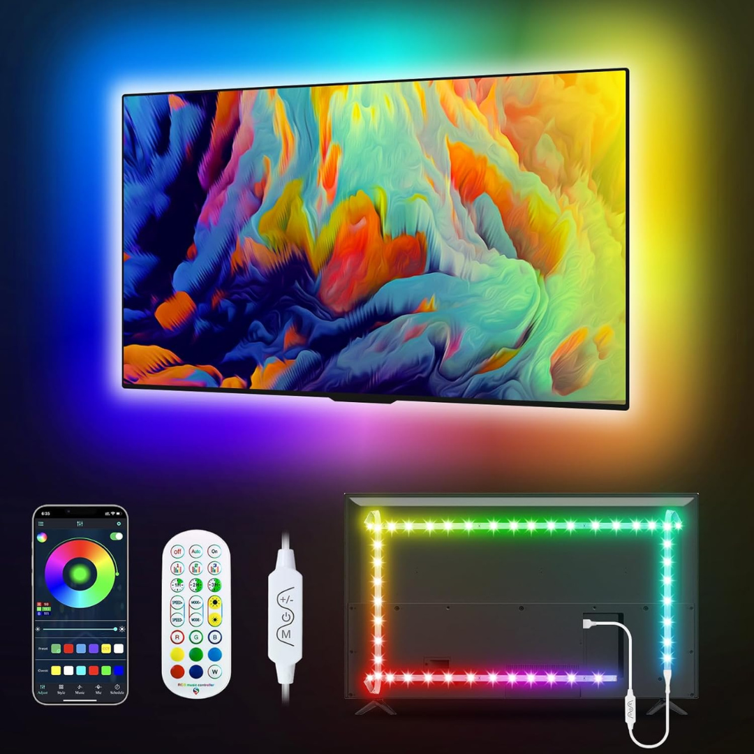 9.8-Ft USB Color Changing LED Backlight for TV 32"-43" w/ Remote & APP