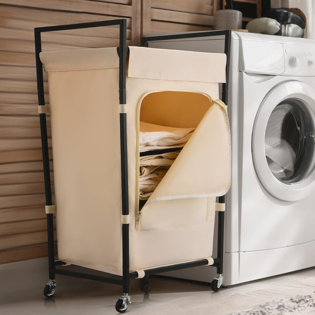 165L Rolling Laundry Hamper with Universal Wheels