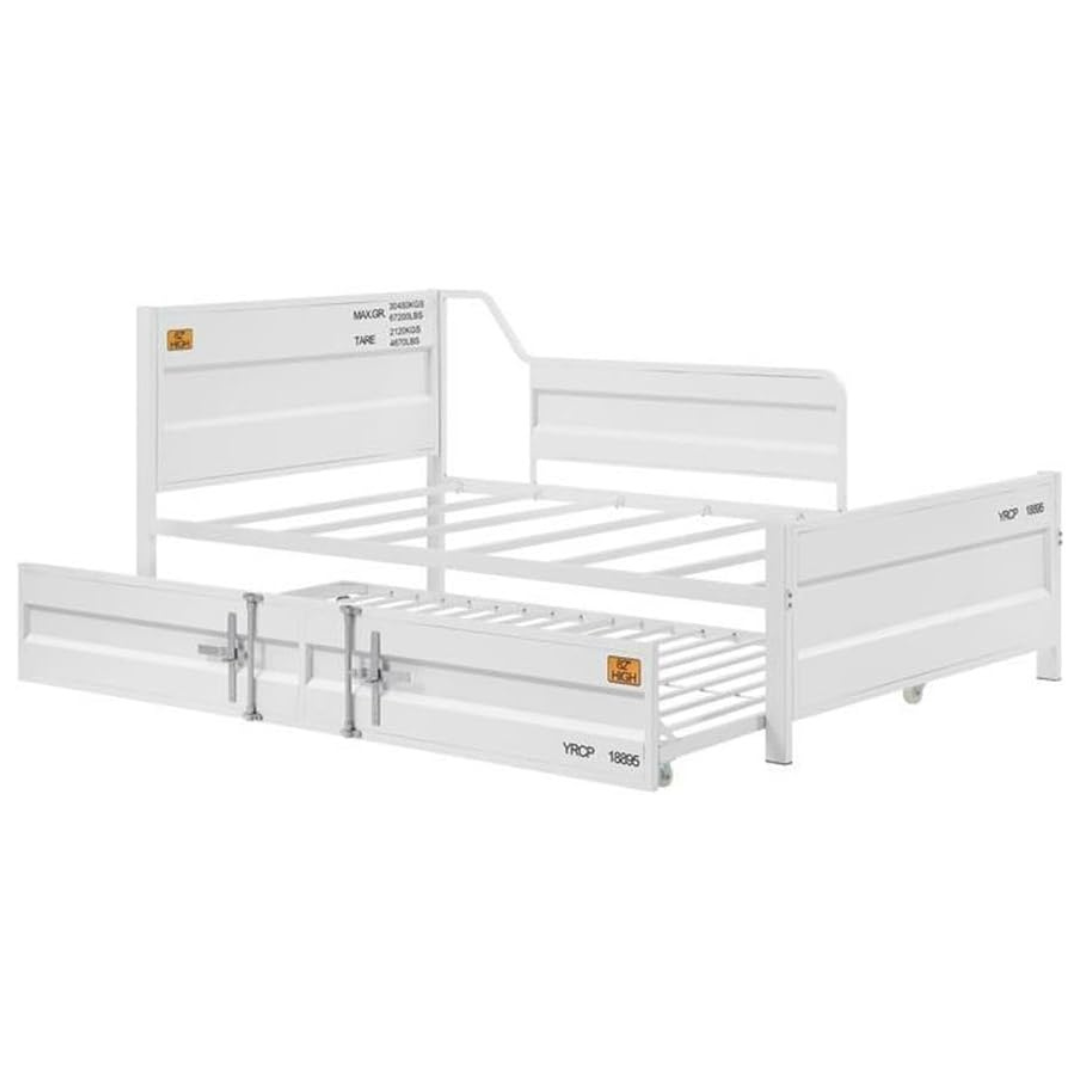 Acme Furniture Cargo White Twin Panel Beds Metal Frame