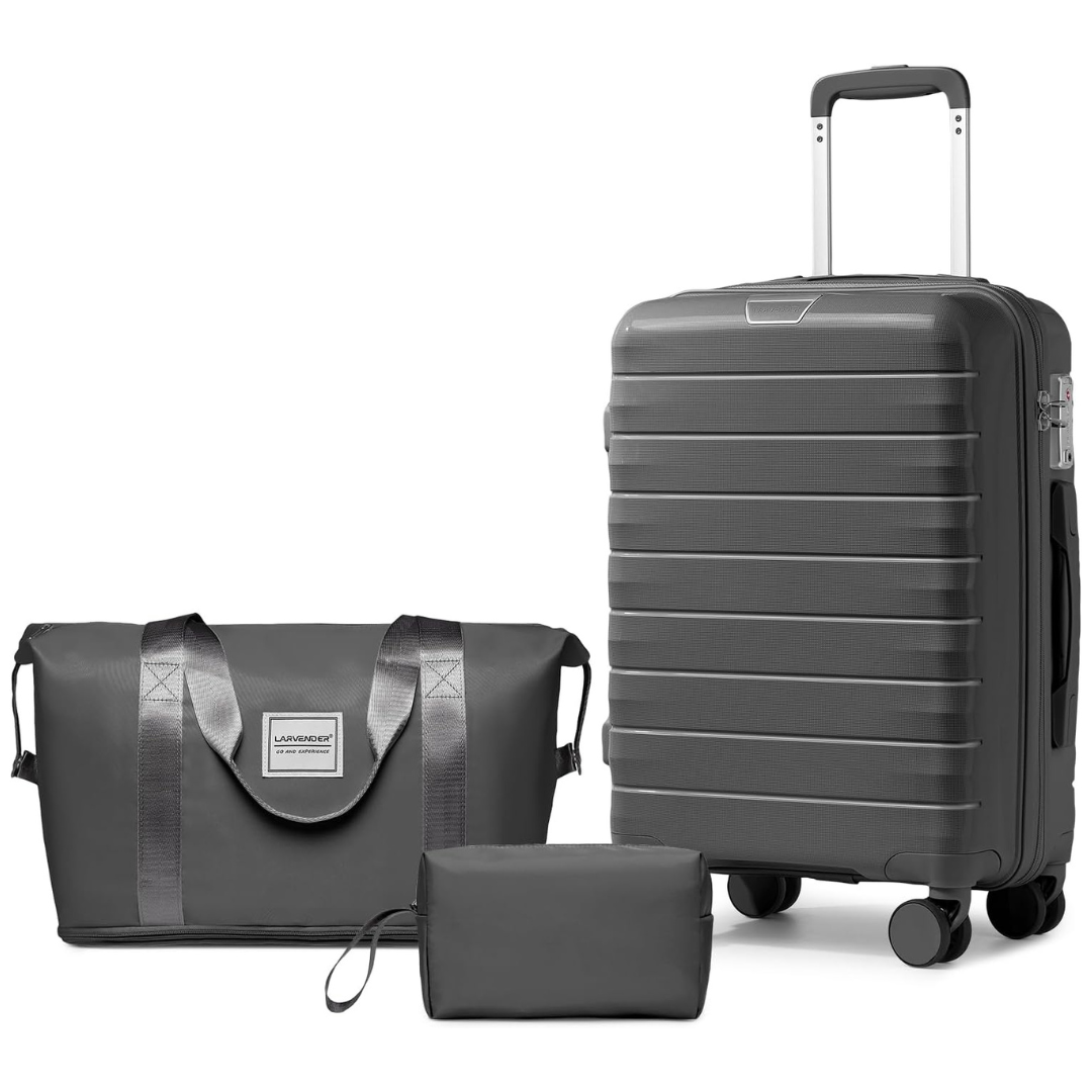 3-Piece 20" Hardside PP Carry On Luggage Set