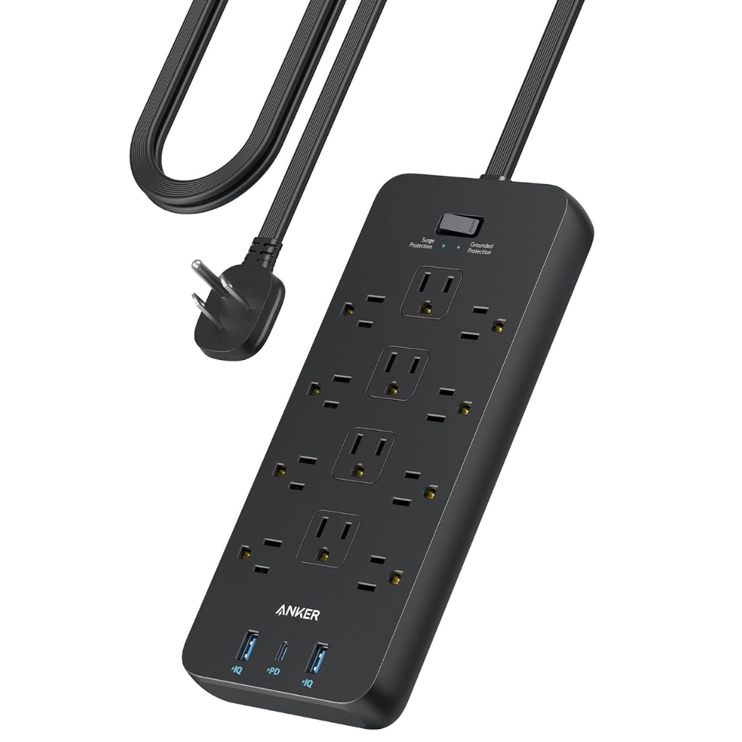 Anker 20W Surge Protector Flat Plug Power Strip