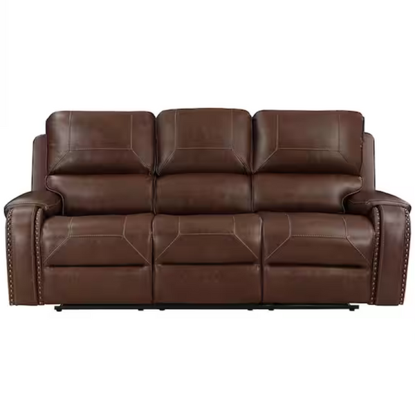 Logansport 87" W Straight Arm Faux Leather Sofa