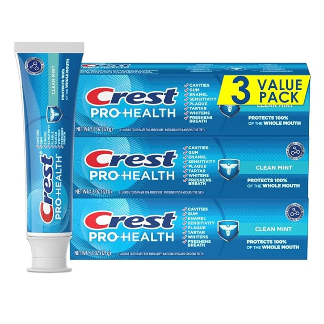 3-Pack Crest Pro-Health Clean Mint Toothpaste, 4.3 Oz