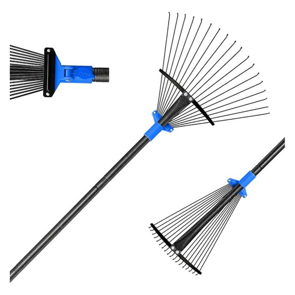 BsBsBest 75" Expandable Lawn Leaf Rake With Adjustable Handle