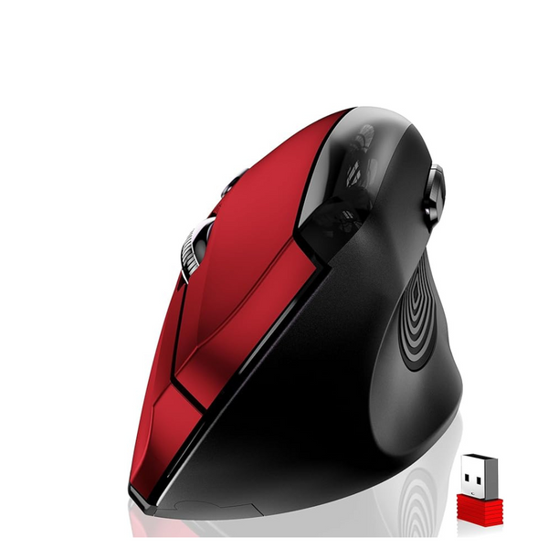 2.4G Optical Wireless Ergonomic Mouse With USB Receiver (Red)