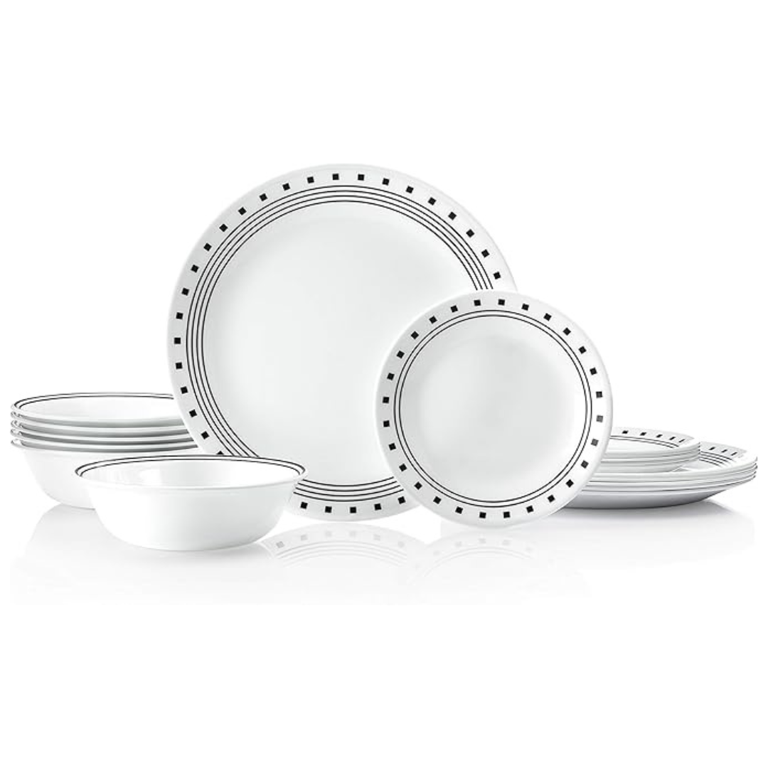 18-Piece Corelle Vitrelle Dinnerware Set, Service For 6