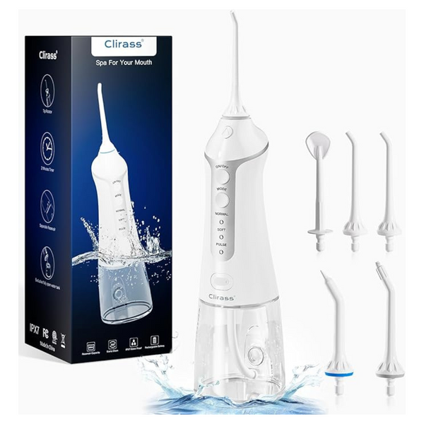 Clirass IPX7 Waterproof Portable Cordless Rechargeable Water Flosser