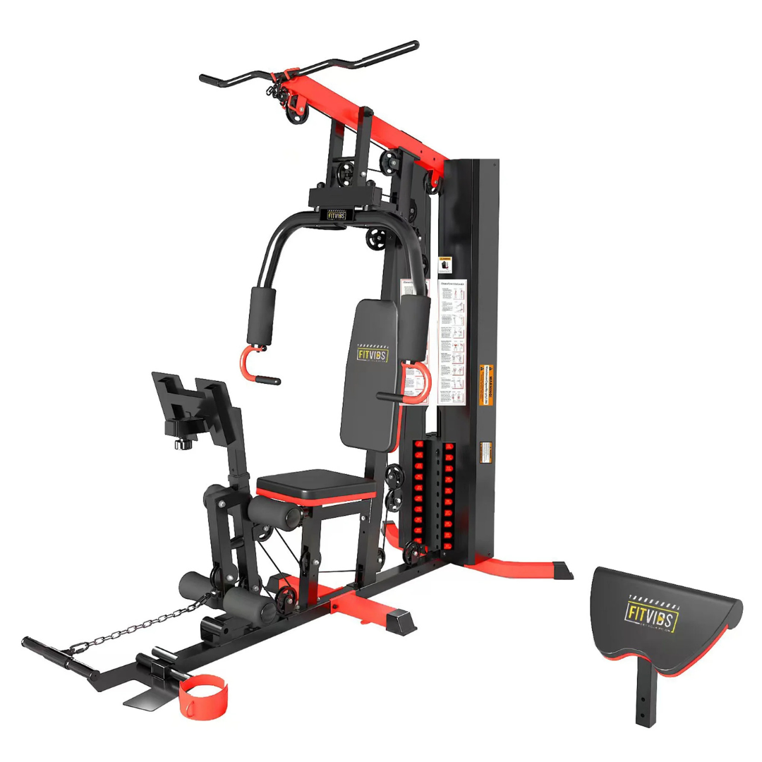 Fitvids LX760 Multifunctional Full Home Gym System Workout Station With 122.5 Lbs Weight Stack, Ships In 5 Boxes