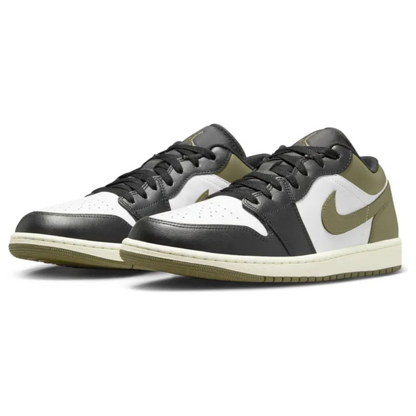 Jordan Air 1 Low Men's Shoes (Black/Medium Olive/White)