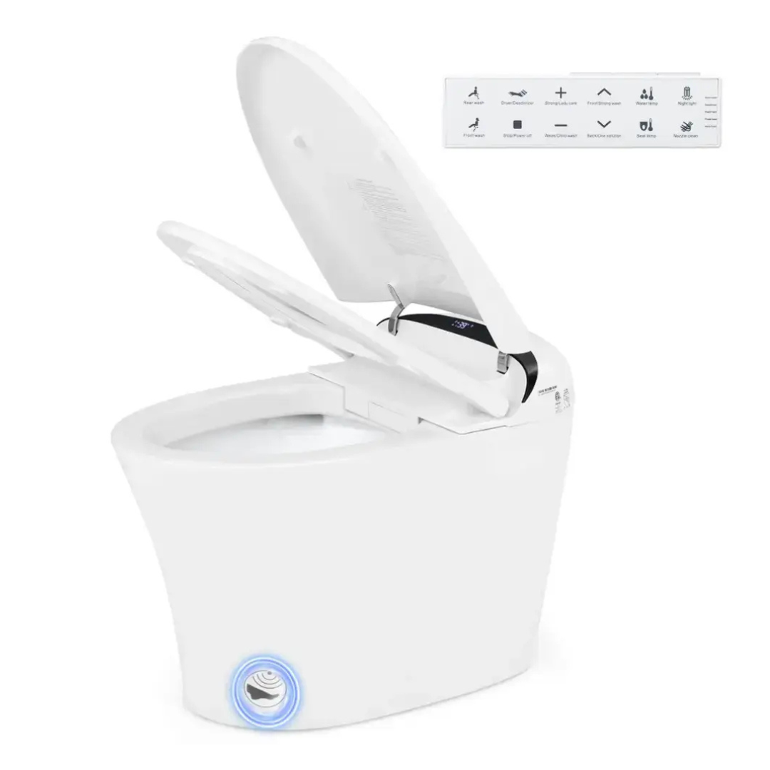 Costway Smart Toilet With LED Display Adjustable Heated Seat