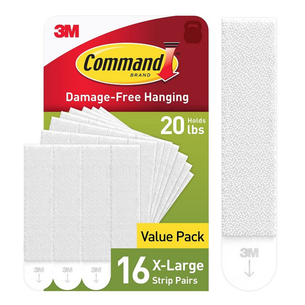 16-Pairs Command 20 lb XL Heavyweight Picture Hanging Strips