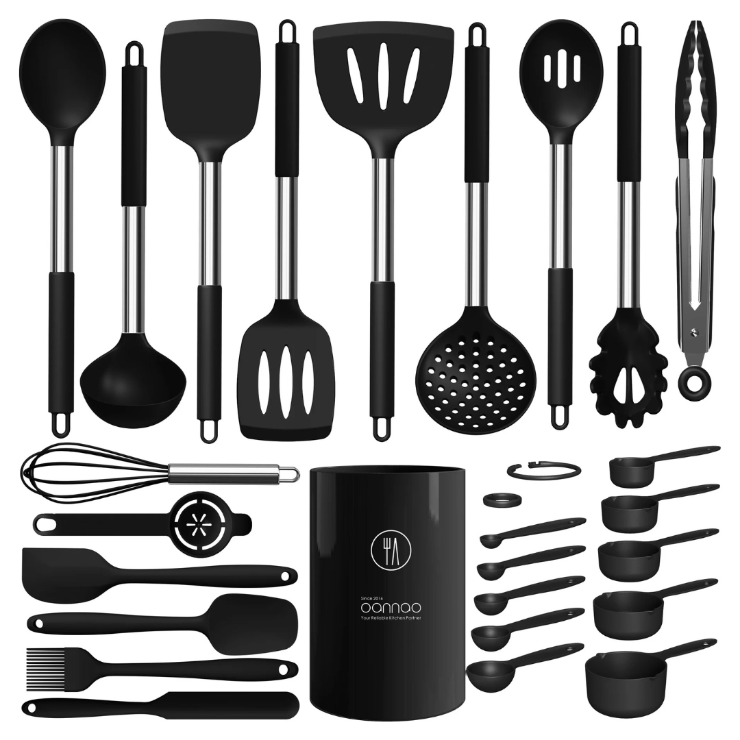 8-Piece Oannao Silicone Heat Resistant Cooking Utensils Set