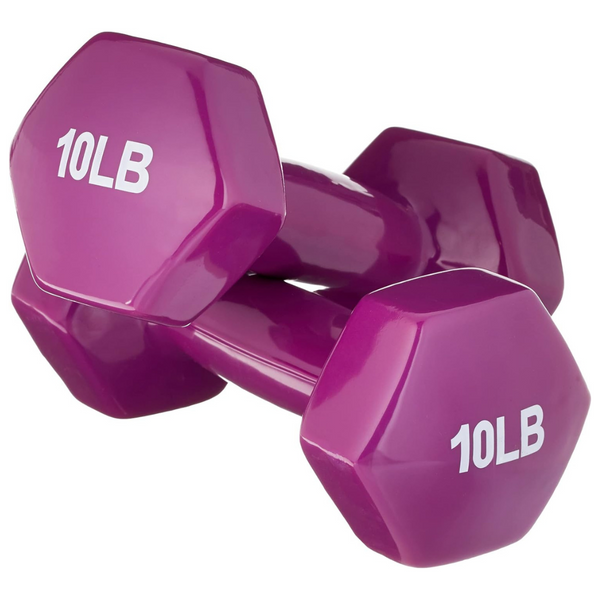 Set Of 2 Amazon Basics 10 Pound Vinyl Coated Dumbbells Pair