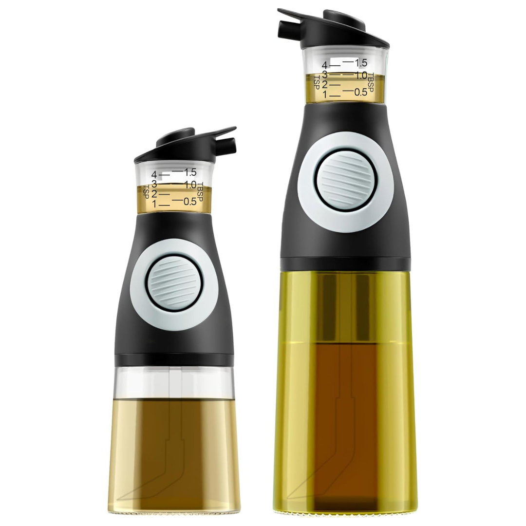 2-Pack Belwares Oil & Vinegar Dispenser Set With Built-In Measuring Cup