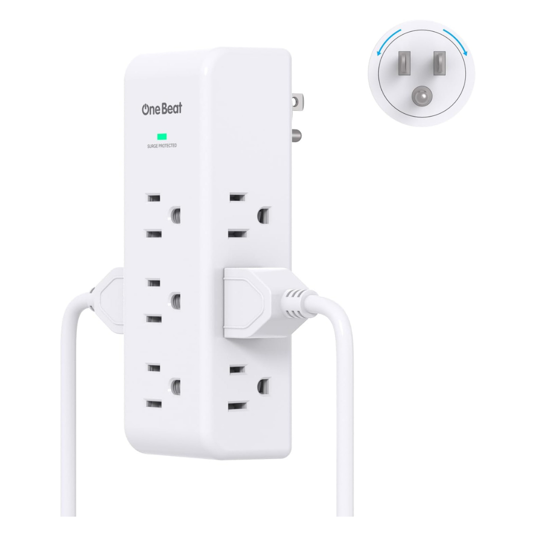 Surge Protector Outlet Extender With Rotating Plug