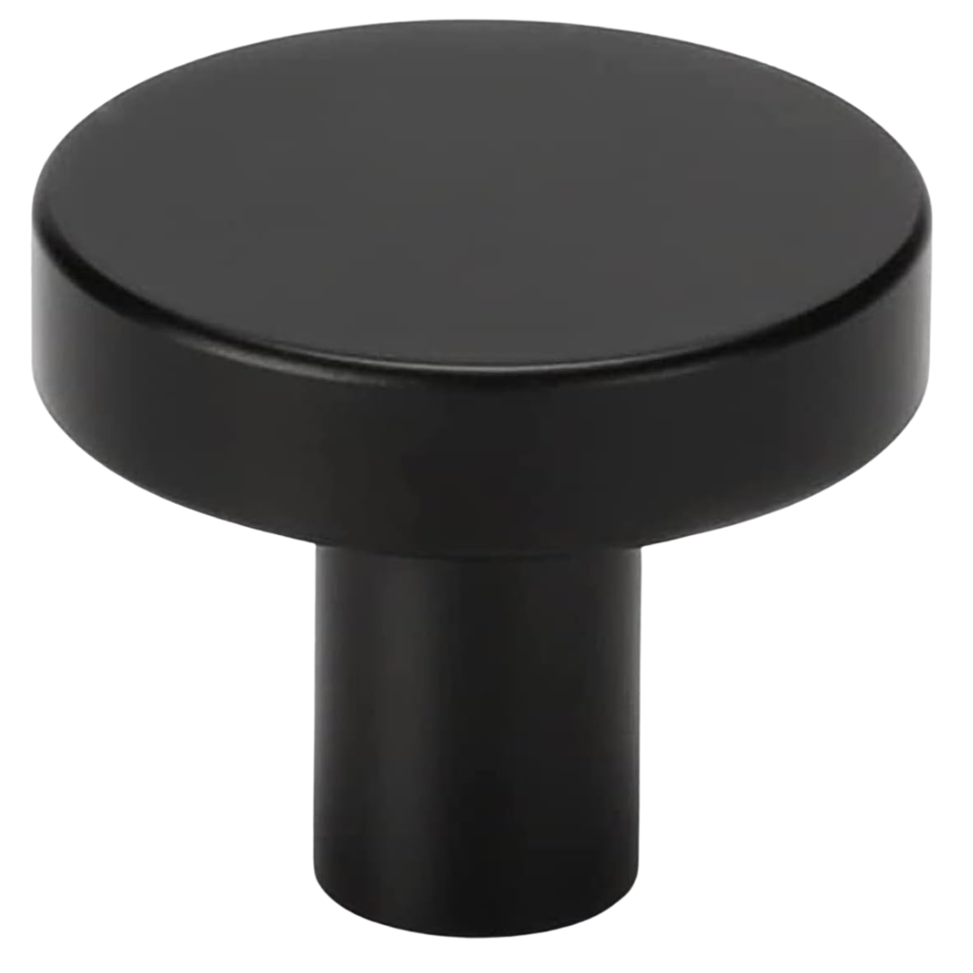 10-Pack Matte Black Round Cabinet Metal Knobs