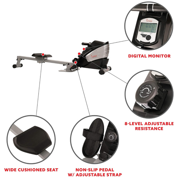 Sunny Health & Fitness Dual Function Magnetic Rowing Machine