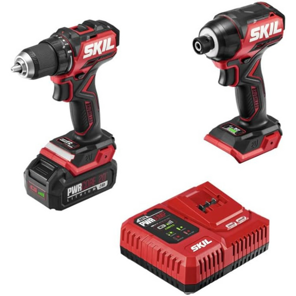 Skil PWR CORE Brushless 20V Compact Drill Driver & Impact Driver Kit