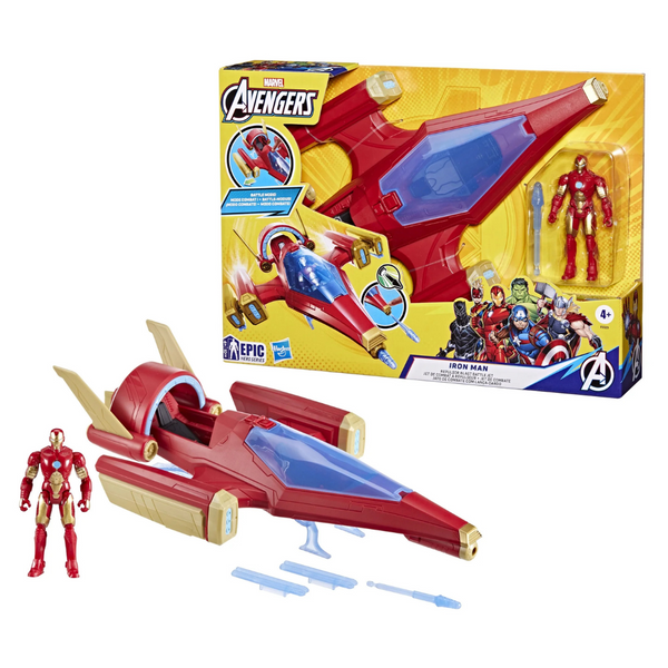 Marvel Avengers Iron Man Repulsor Blast Battle Jet And Action Figure