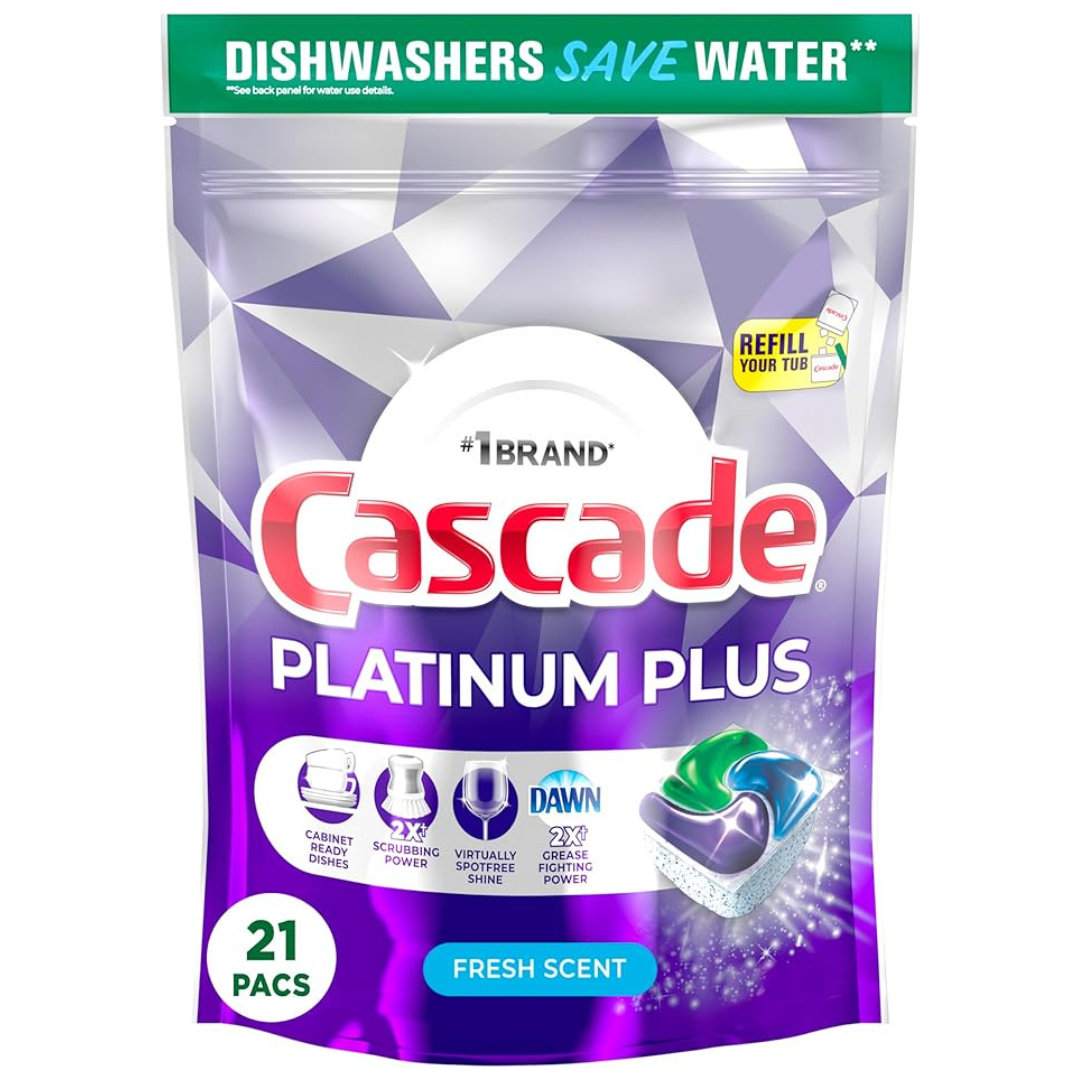 21-Count Cascade Platinum Plus Dishwasher Detergent Pods