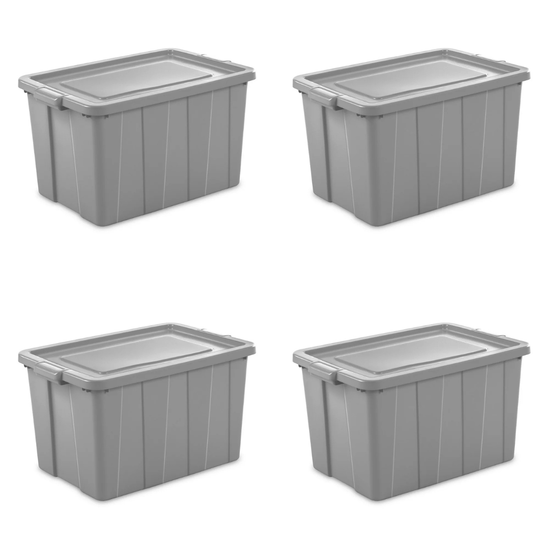 Set Of 4 Sterilite 30 Gallon Tuff1 Tote Plastic