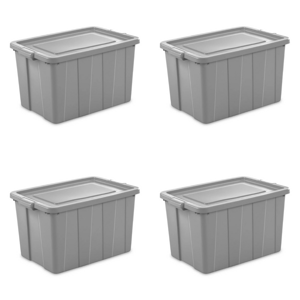 Set Of 4 Sterilite 30 Gallon Tuff1 Tote Plastic