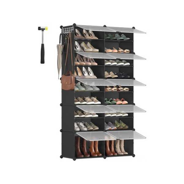 SONGMICS 10 Cubes 40 Pair Shoe Organizer Rack With Doors