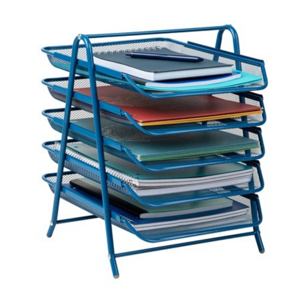 Mind Reader 5-Tier Metal Mesh Paper Tray File Storage