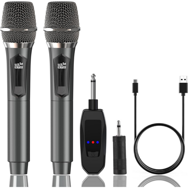 Dual Handheld Cordless Karaoke Microphone System