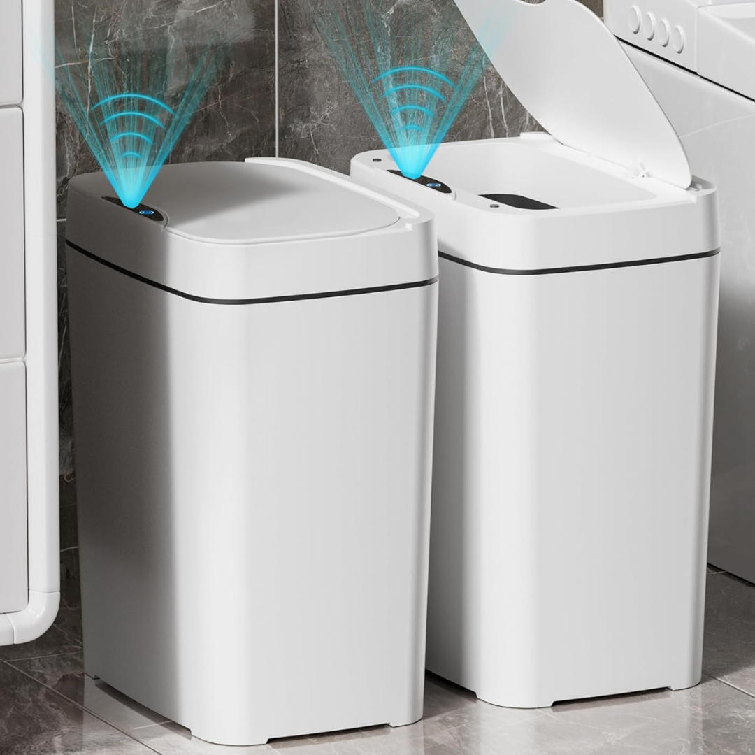 2-Pack 2.7 Gallon Automatic Bathroom Smart Trash Can with Lid