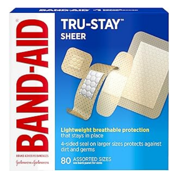 80-Count Band-Aid Brand Tru-Stay Sheer Strips Adhesive Bandages