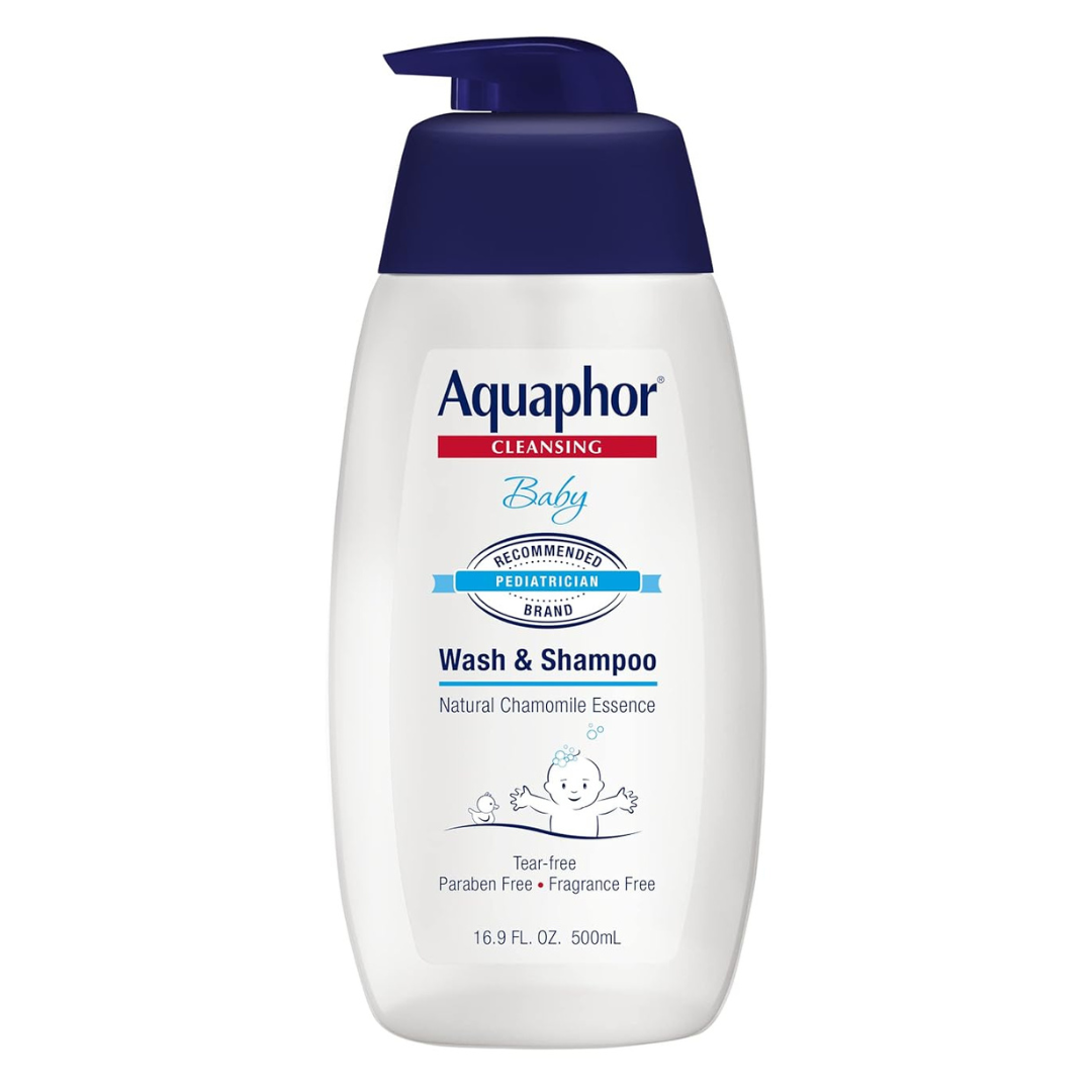 Aquaphor Baby Wash And Shampoo – Mild, Tear-Free 2-In-1 Solution For Baby’s Sensitive Skin (16.9 Fl. Oz. Pump)