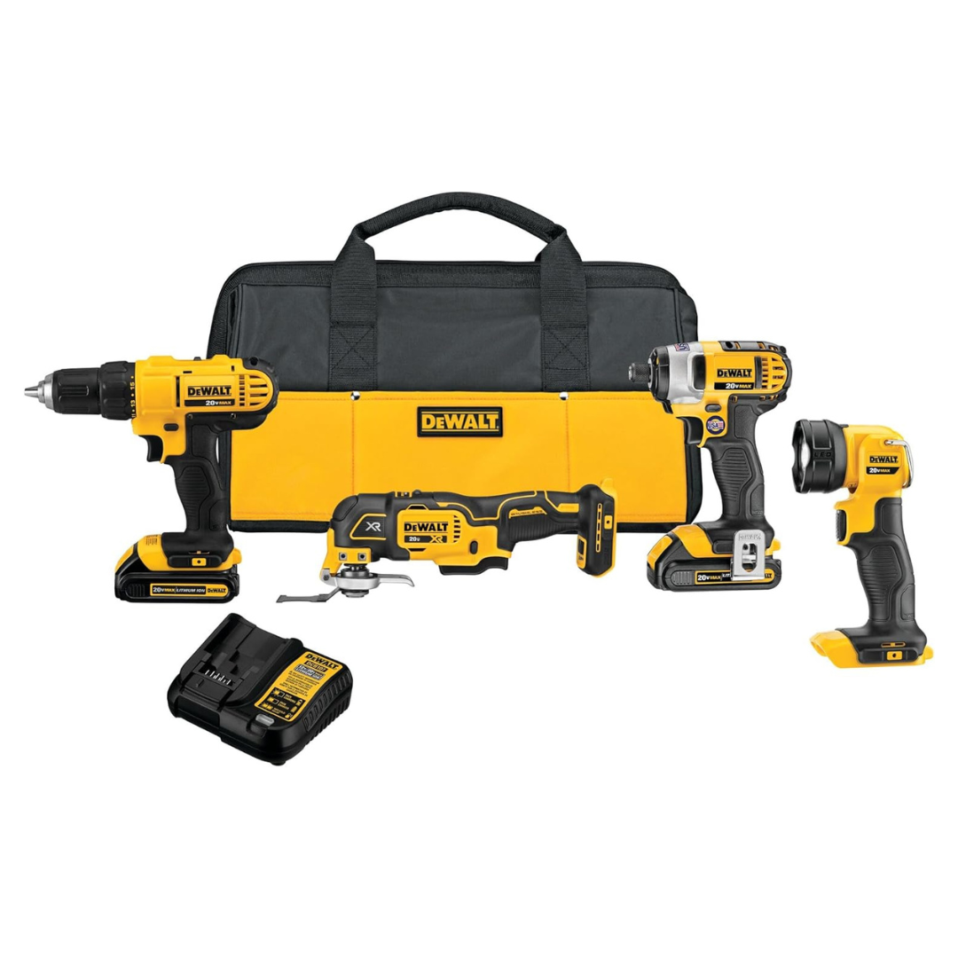 DEWALT 20V MAX Power Tool Combo Kit With 2 Batteries And Charger