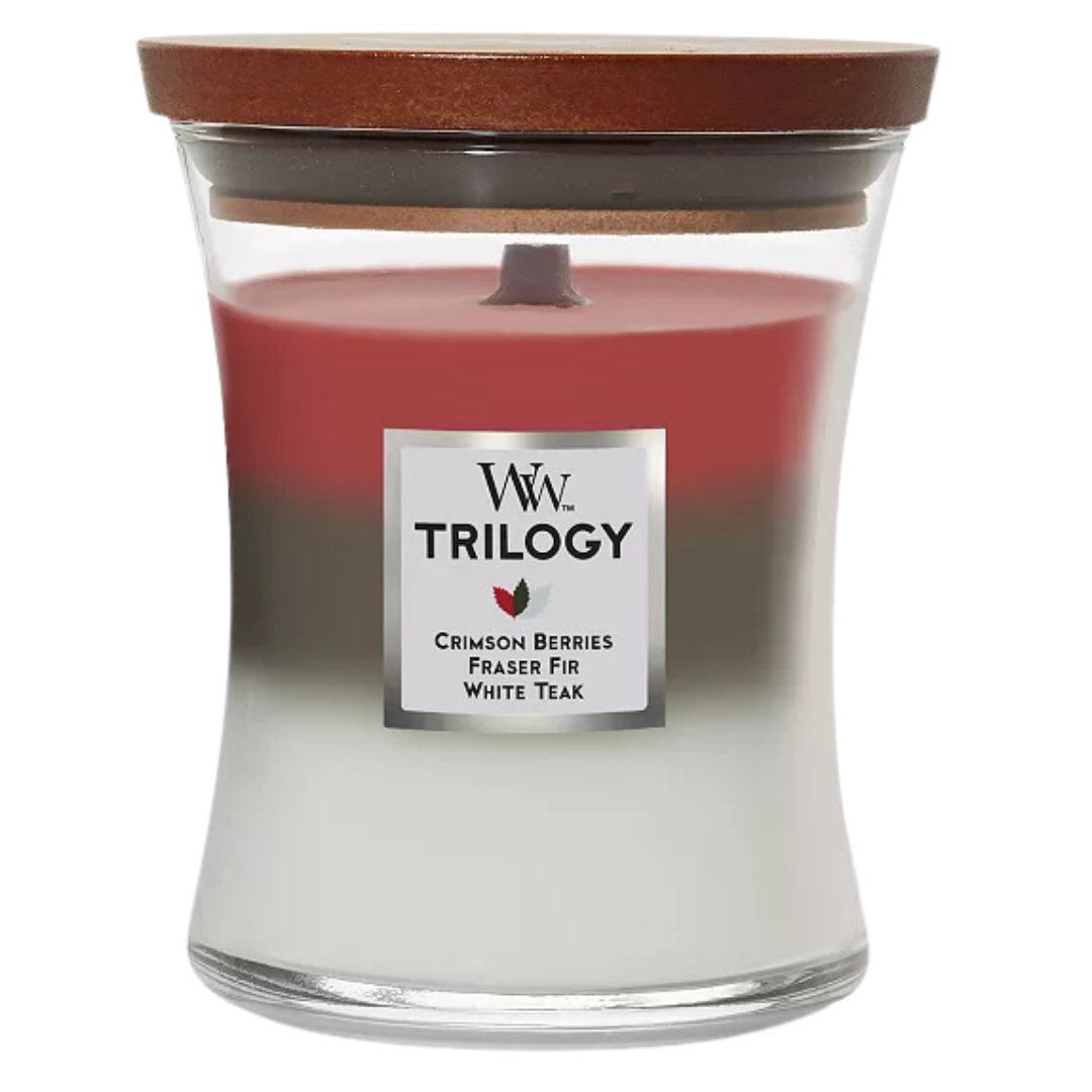 WoodWick Winter Garland Trilogy Medium Hourglass Candle