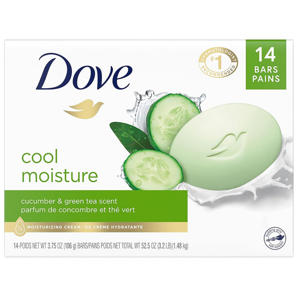 14-Count Dove Cool Moisture Soap Bar, 3.75 Oz