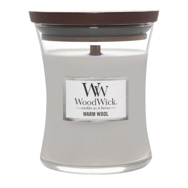 WoodWick Warm Wool Hourglass Medium Fall Candle, 9.7 Oz.