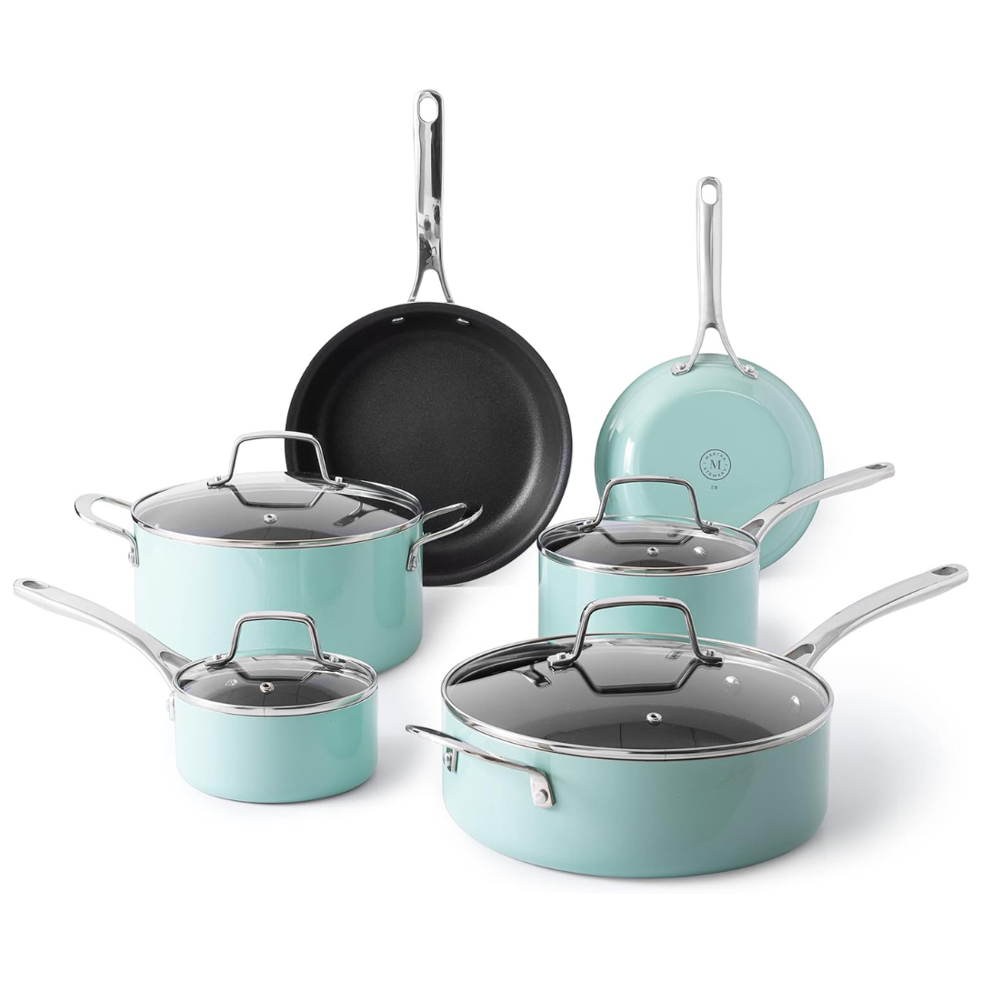 Martha Stewart 10-Piece Nonstick Aluminum Cookware Set