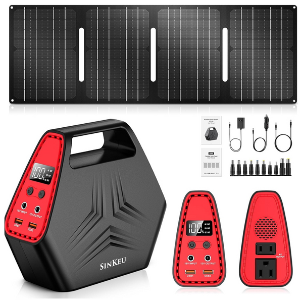 Sinkeu 140W Solar Generator With 40W Foldable Solar Panel