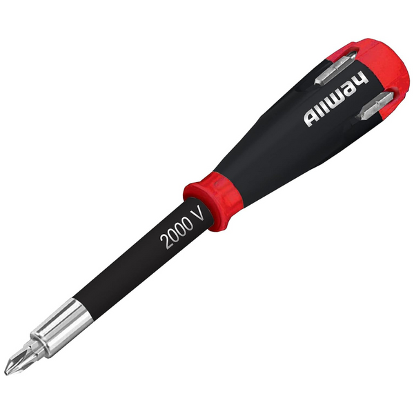 Allway 5-in-1 Lightweight Safety Shockproof Screwdriver with 4 Bits