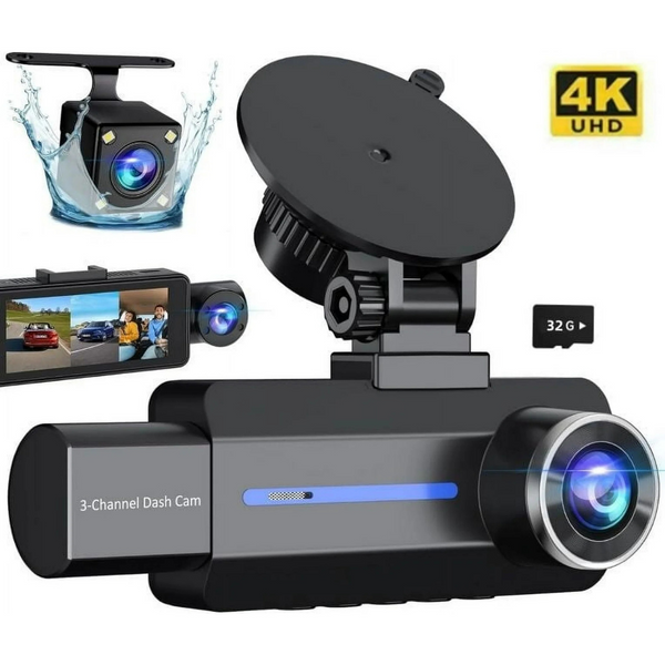 4K/2.5K+1440P 3 Channel Dash Cam