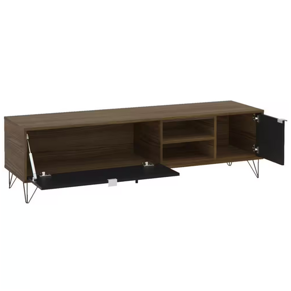 Montreal Walnut and Black Tv Stand Fits TVs up to 65"