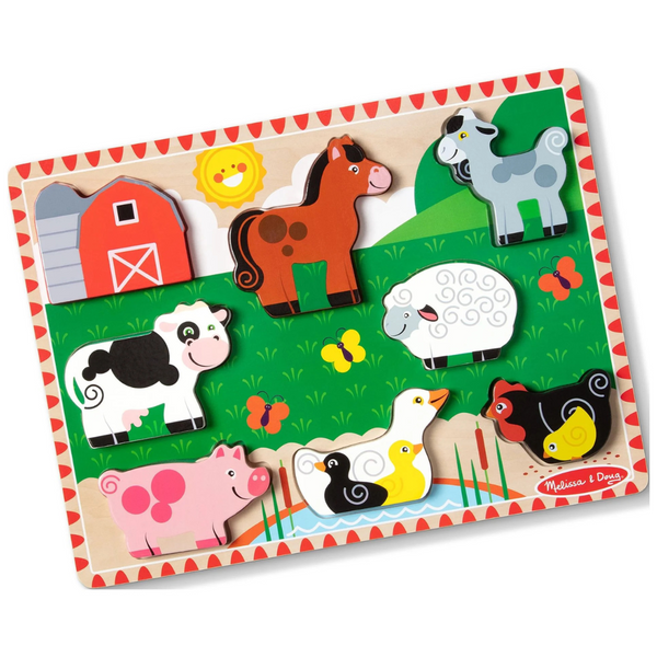 8-Piece Melissa & Doug Farm Wooden Chunky Puzzle