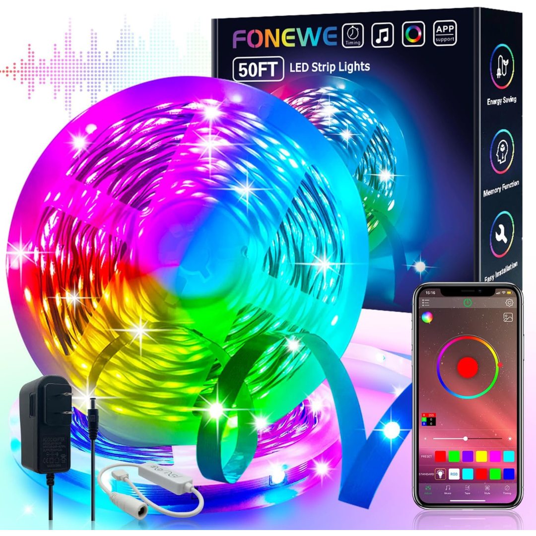 FONEWE 50 ft LED Lights